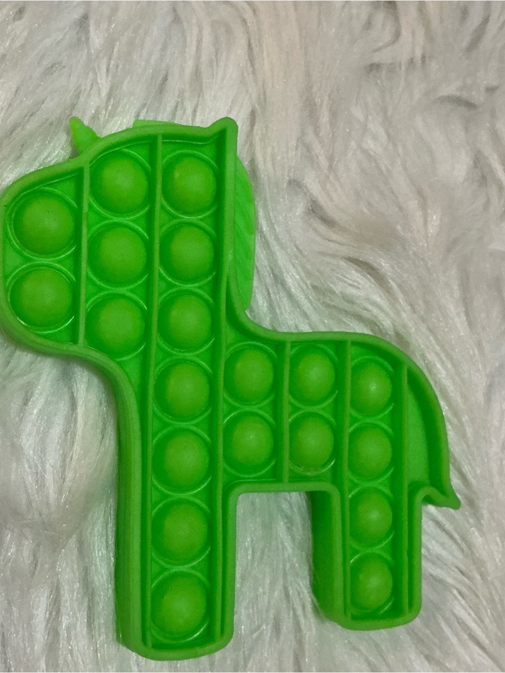 Green Unicorn Horse Shaped Pop It Fidget Toy